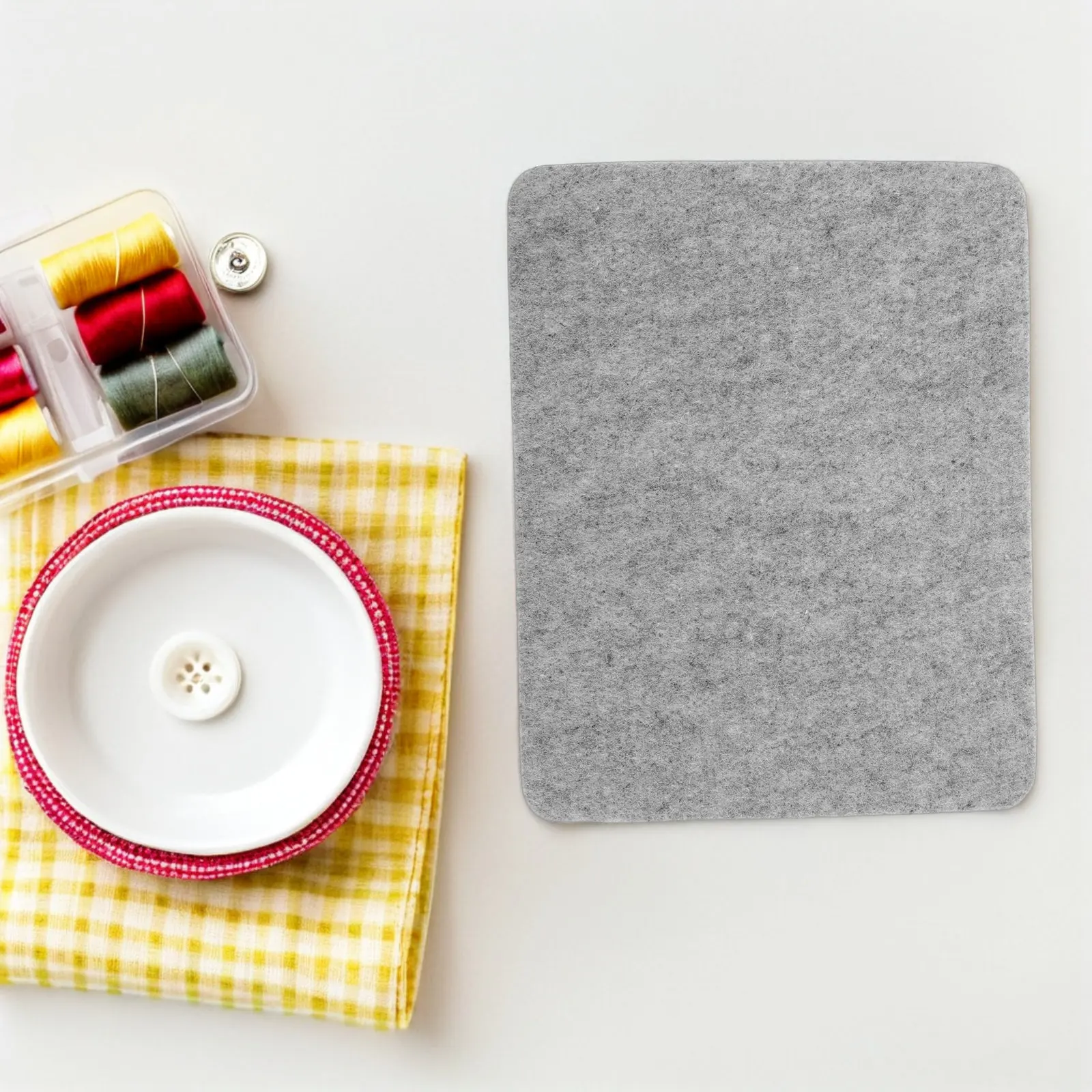

High Density Grey Wool Needle Felting Mat Thick Felt Pad Natural Wool Mat 10x8x1 Protective Felting Board Craft