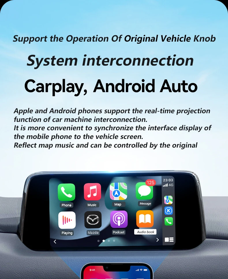 P2 Kabelgebundener Carplay Android Auto Adapter für Nachrüstung Mazda 2 3 6 CX3 CX5 CX8 MX5 USB HUB Kit TK78669U0C 00008FZ34 – Detail 10