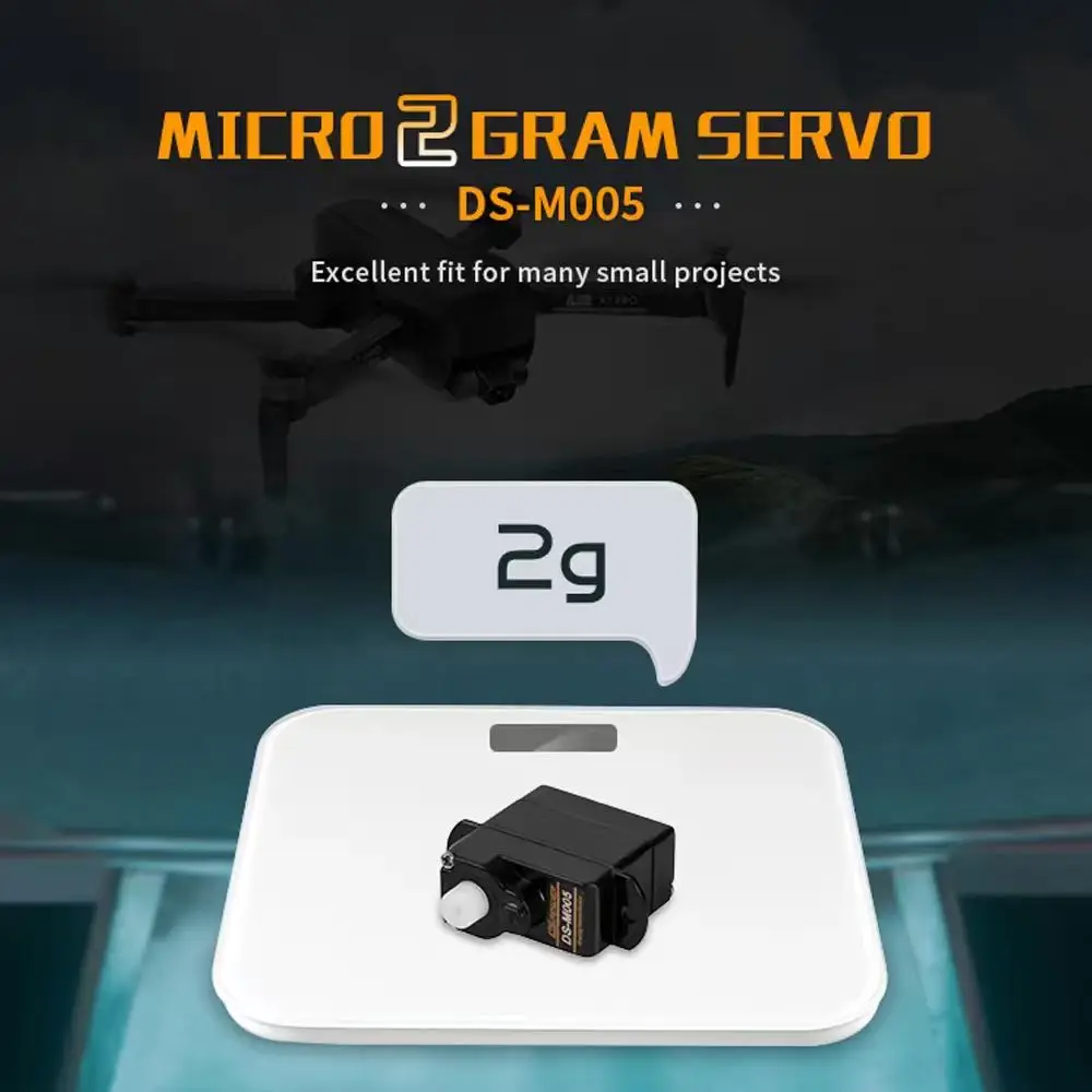 DSpower 2g Metall/Kunststoff Getriebe JR/JST Stecker Wasserdicht Mini Micro Digital Servo für RC Auto Starrflügel Flugzeug Hubschrauber Roboter Spielzeug – Detail 5