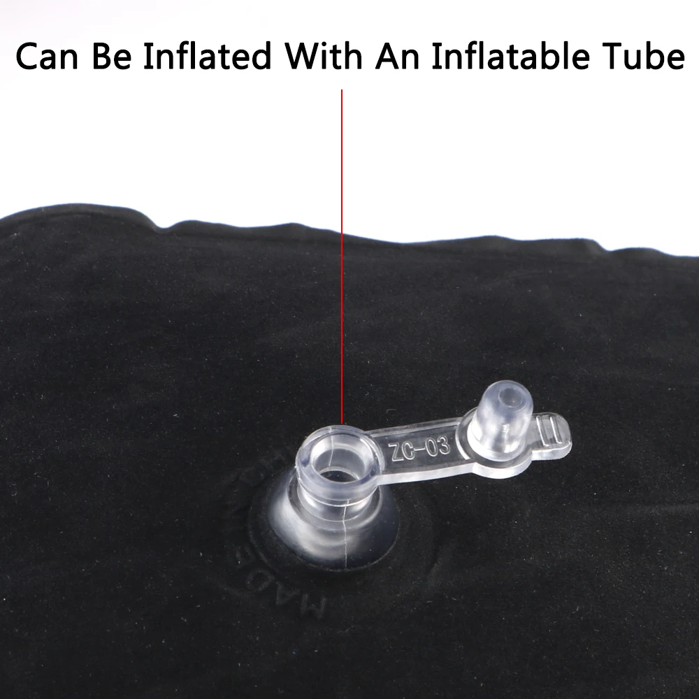 สําหรับเดินทางสํานักงานรถ Inflatable หมอนสามเหลี่ยมเท้า Air หมอนผ่อนคลายเบาะแบบพกพา PVC Flocking คู่รักเบาะ