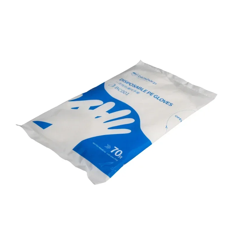 قفازات يمكن التخلص منها Biosharp قفازات PE غير قابلة للانزلاق سميكة شفافة BC001 70 قطعة/الحزمة BC011 50 قطعة/الحزمة قفازات المختبرات