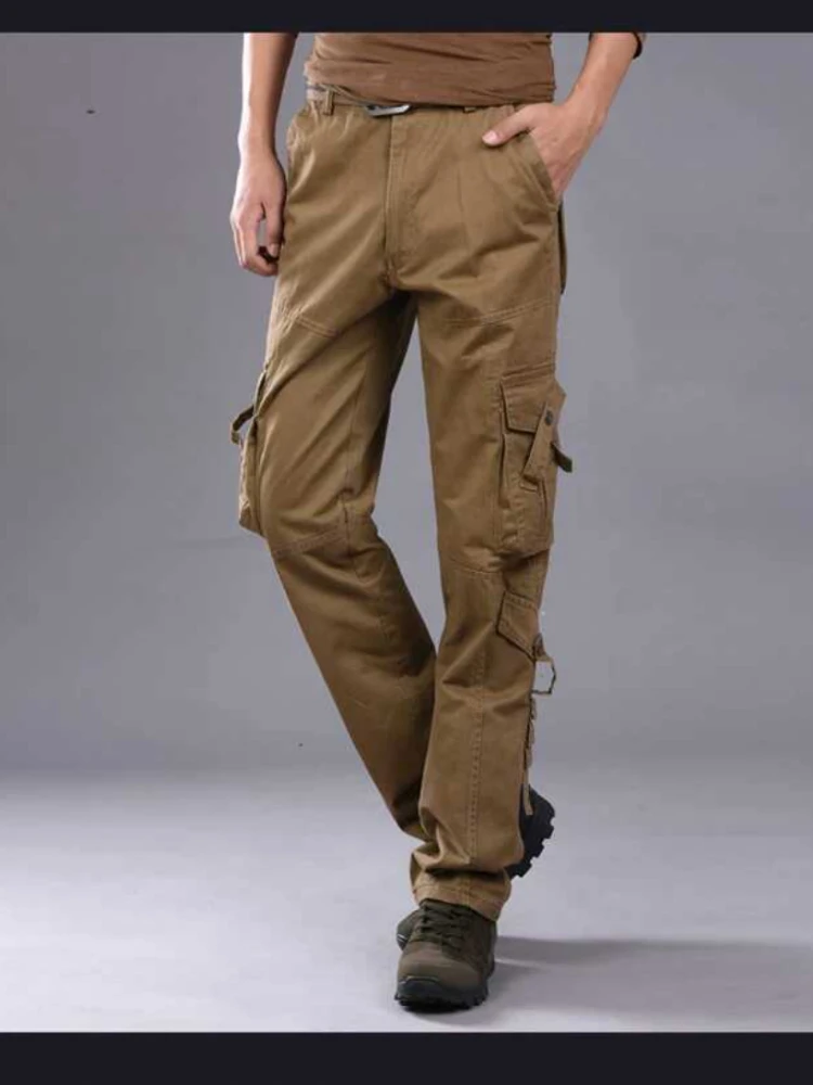 Pantalones Cargo informales con bolsillos para hombre, ropa de calle Vintage, Hip-hop, Jogging, Harajuku, holgados, de pierna recto ancho