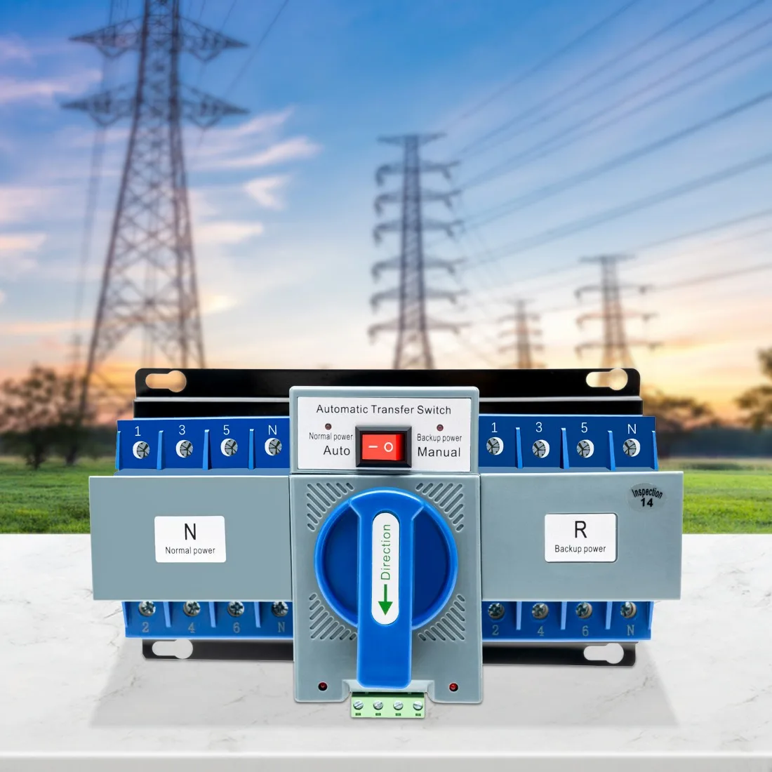 63A 4P Dual Power Automatic Transfer Switch (ATS), geräuscharm, 1-2s Switching, CB-Niveau für Generator- und USV-Backup-Systeme