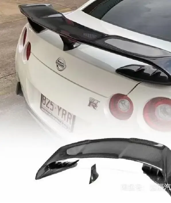 For NISSAN GT-R GTR R35 Real Carbon Fiber Wing Lip Tail Trunk Spoilers Body Kit VARIS Spoiler GT STYLE