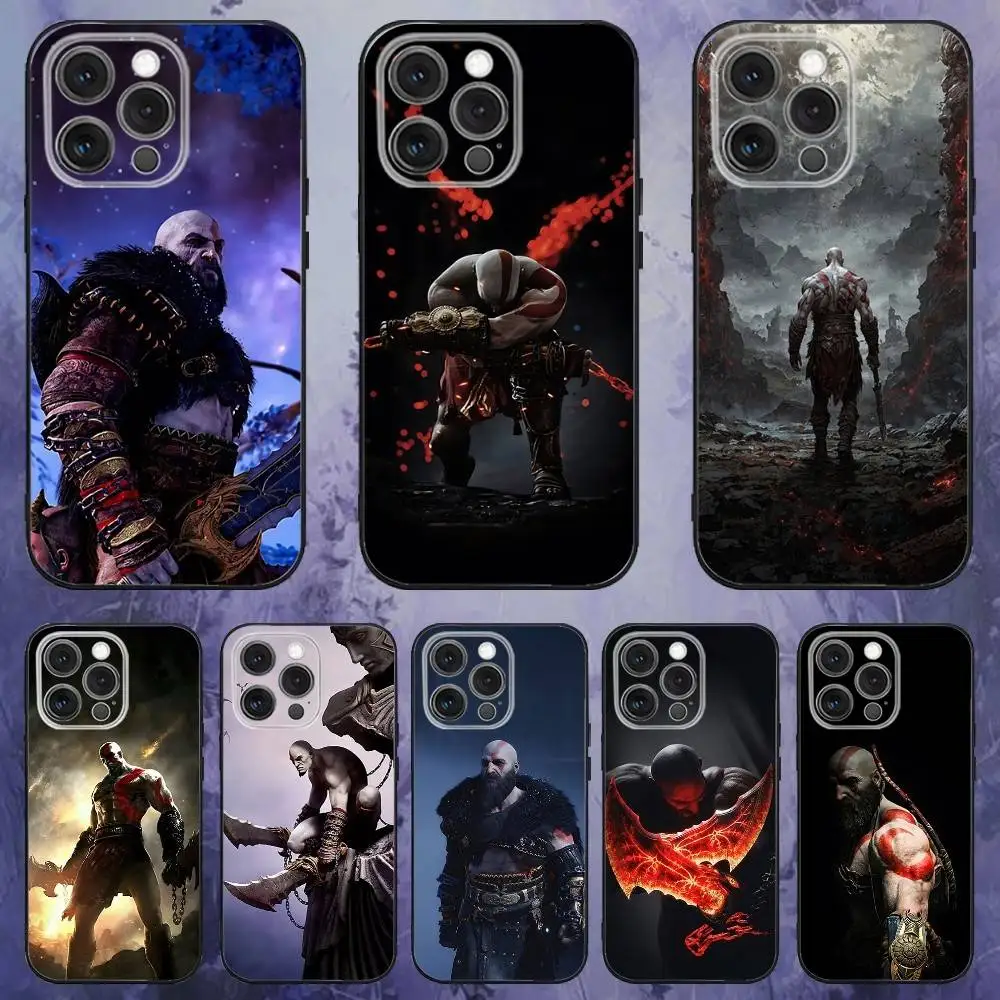 

G-God of W-War Kratos Phone Case For iPhone 17,16,15,14,13,12,Pro,Max,Plus,E,SE4,Air,Mini Black Soft Box