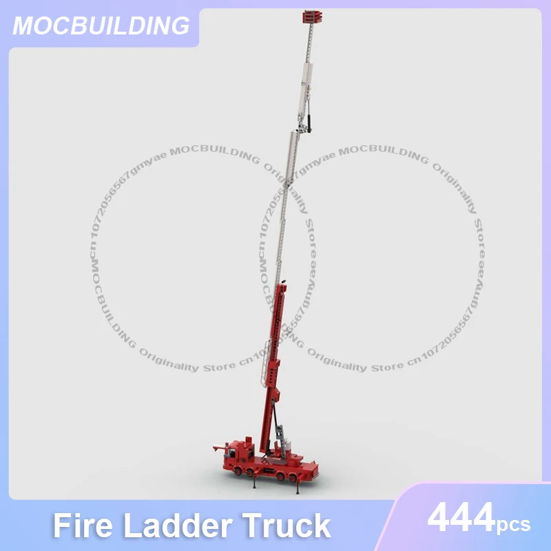 النار سلم شاحنة ستة مسمار نموذج واسع MOC اللبنات لتقوم بها بنفسك تجميع الطوب جمع عرض الإبداعية عيد الميلاد اللعب الهدايا 444 قطعة #2