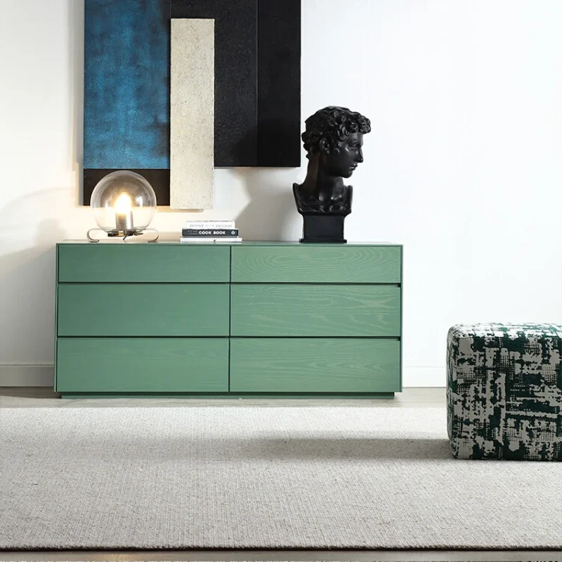 

Six Chests of Drawers, Bedroom Solid Wood Parquet, Green Chest of Drawers, Storage Cabinets