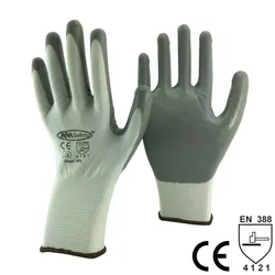 NMShield-guantes de seguridad industriales para el trabajo en jardín, manoplas de nitrilo recubiertas con revestimiento de nailon de punto, con calibre 13