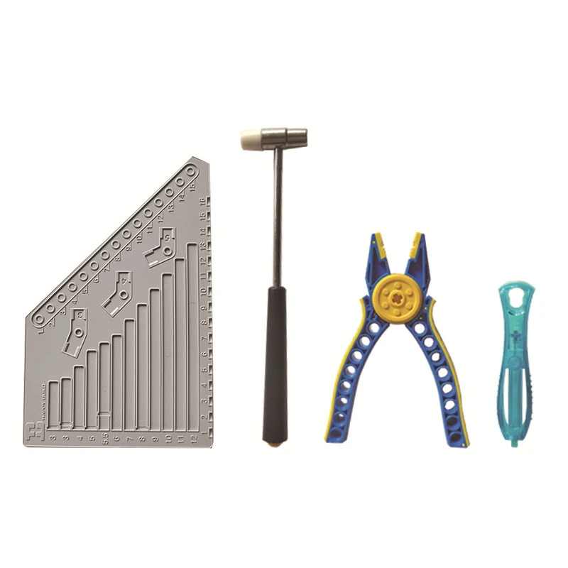 

Stemedu 0408 4-in-1 Building Blocks Tools Set (Blue Pliers+Blue Brick Separator+Hammer+Ruler) Practical DIY Assembly Accessories