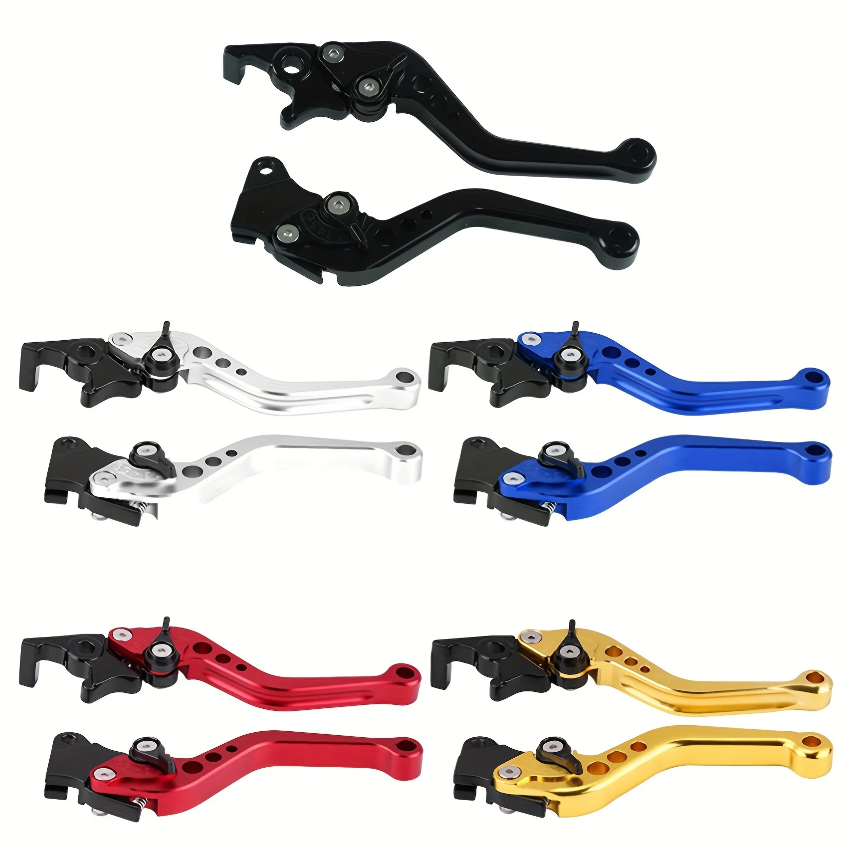 2 Pcs Alloy Motorcycle Brake Handle Adjustable Size Horn Brake Clutch Handle Horn Handle Motorcycle Modification Accessories