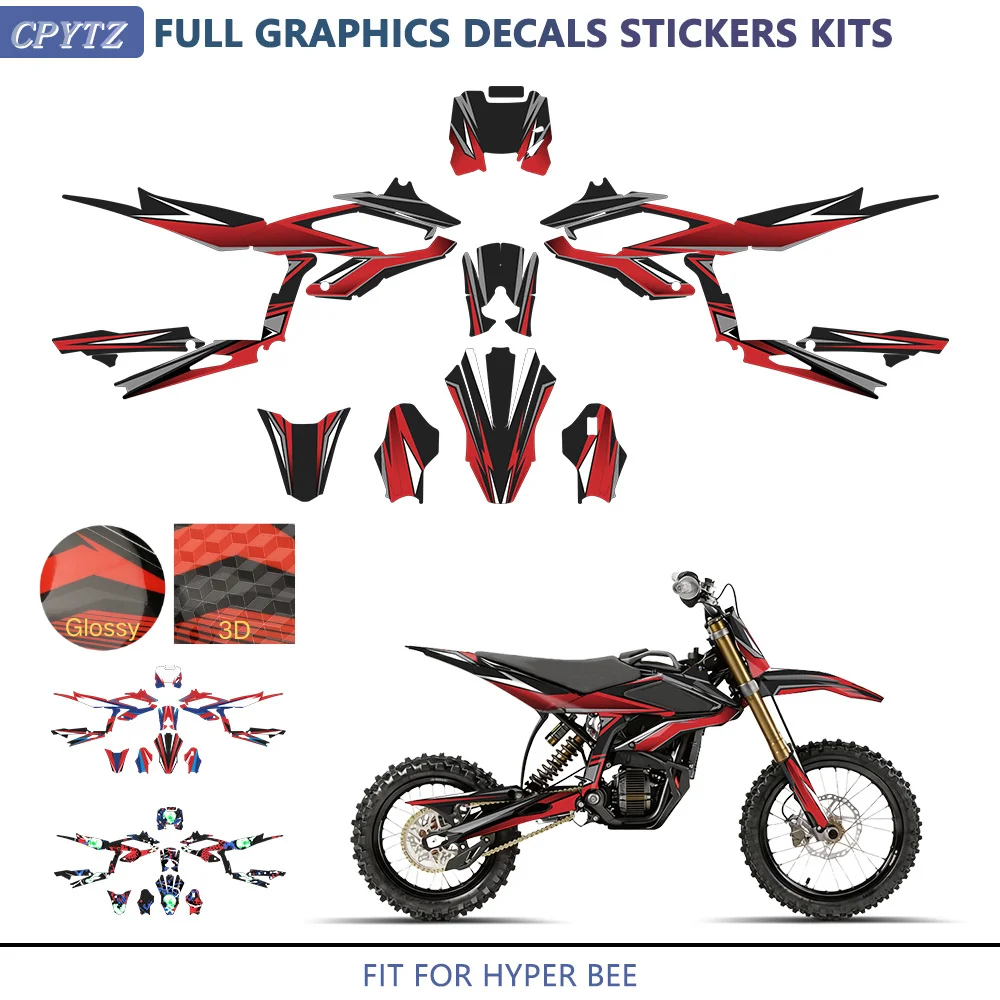 Fit for Surron Hyper Bee Motorcycle Fairing Graphics Background Decals Kit Dirt Bike Decoration Sticker Accessories