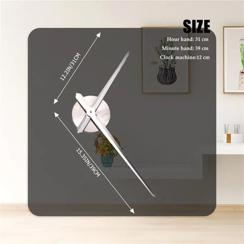 A04G-Dentist DIY Giant Wall Clock Oversized Wall Clock Big Needle Mirror Dentist Office Decor Dentist Gift