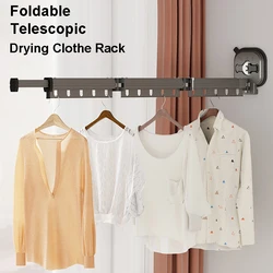 Wall Mount Clothes Drying Rack Foldable 3-Folded Rod Clothes Line Extendable Wall Drying Rack Laundry Hanger Clothes Racks Hange