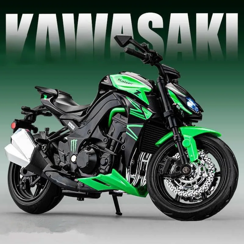 

1:12 Kawasakis Ninja Z1000 Alloy Sports Motorcycle Model Diecasts Metal Toy Street Racing Motorcycle Model Sound Light Kids Gift