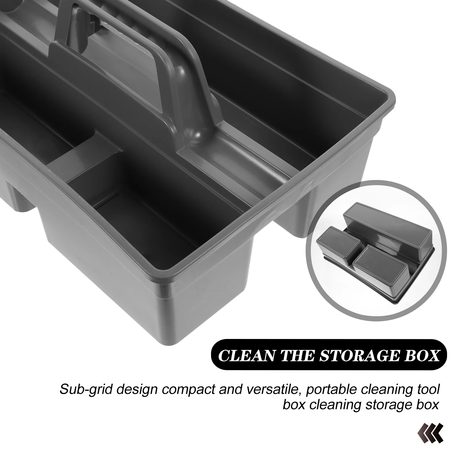

Cleaning ganizer Portable Tool Cart Carry Products Tray Home Basket Housekeeping Travel Tote Plastic Storage Box Gray Long