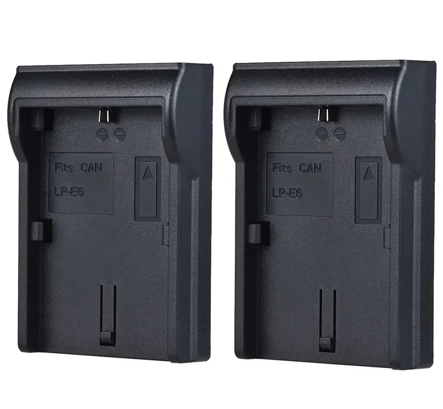 LP-E6 LP-E6N Battery Charger Adapter Plate for BATMAX charger etc and LP-E6N  Canon DSLR EOS 60D,7D,5D Mark II Mark III 2 Pack