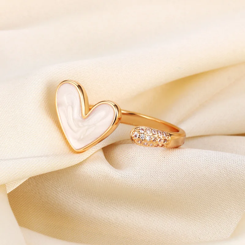 

Изысканный женский браслет с открытым сердцем, эксклюзивное позолоченное кольцо, устойчивые к потускнению элегантные украшения