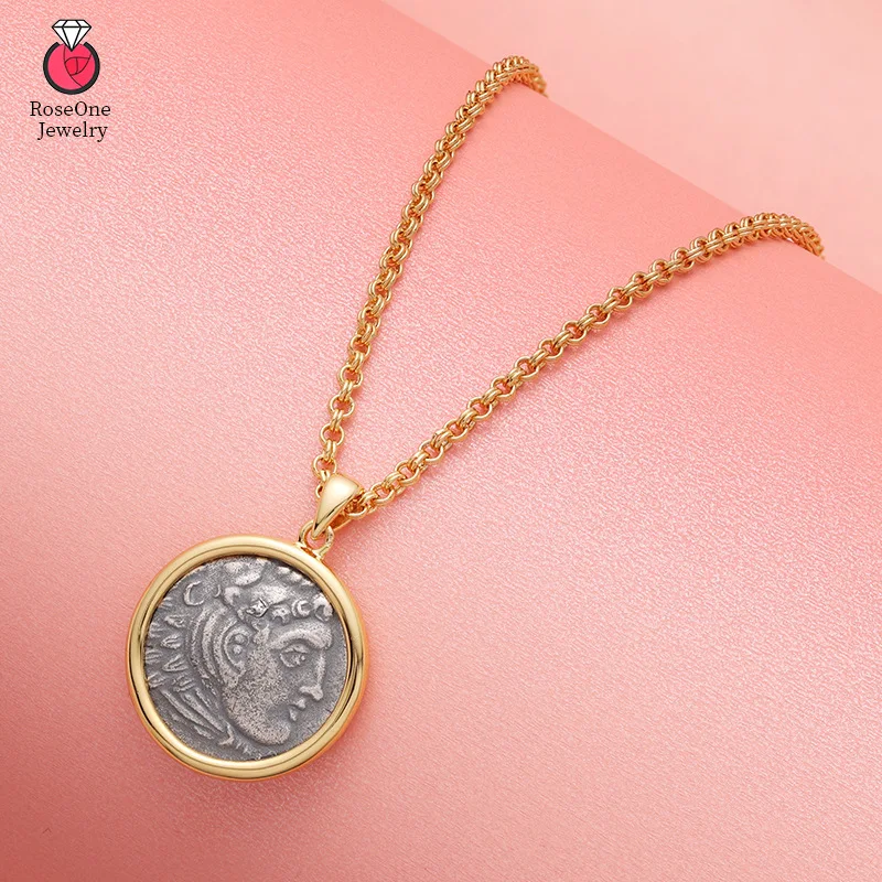 

Ancient Greek and Roman Hercules vintage coin necklace