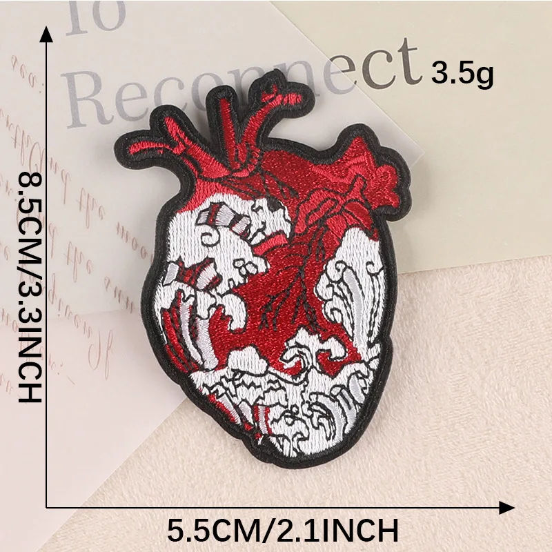 Aufnäher zum Aufnähen für Kleidung, Herz, Eisen, bestickt, schmelzbar, thermoadhäsive Designer-Mochila, Transfers de Con, Plancha, Stoffjeans – Detail 14