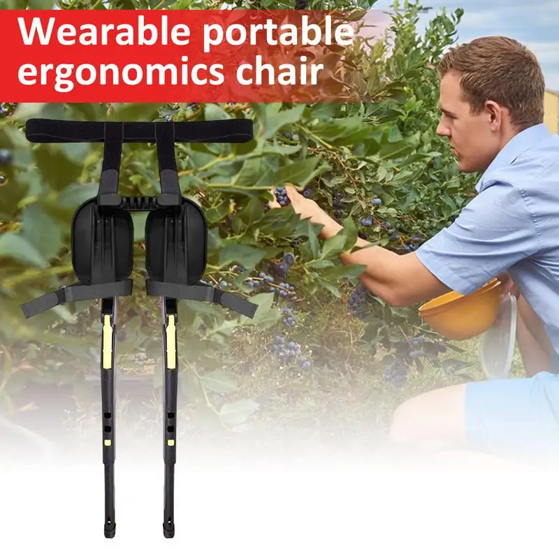 Wearable Chair Portable Folding Invisible Seat & Leg Brace Lightweight 3 Gear Adjustable Wearable Leg Ergonomics Seat