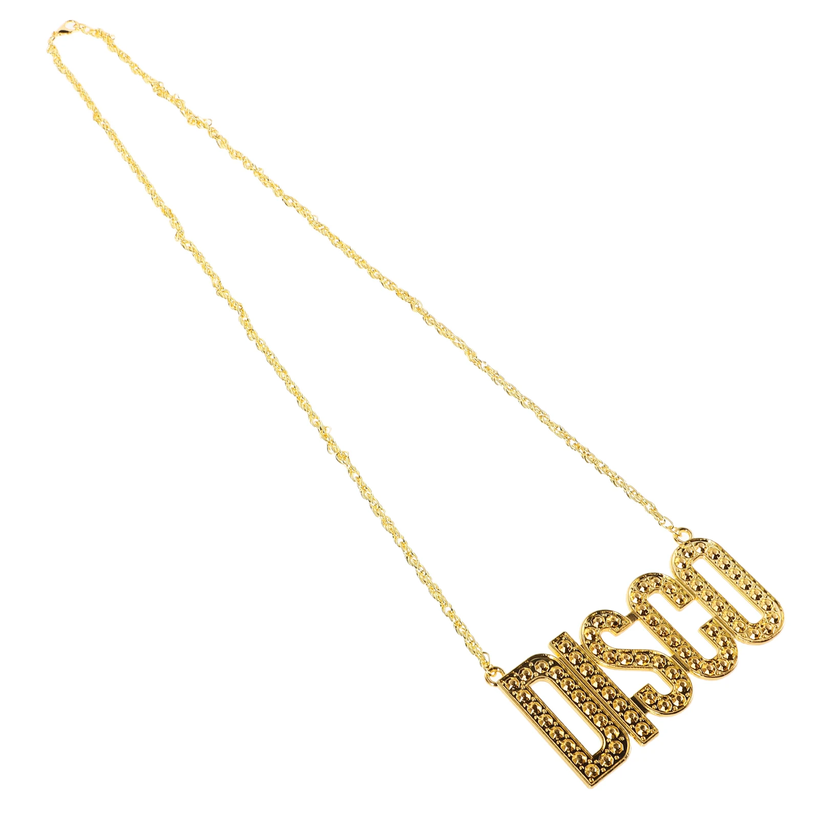 

Disco Necklace Women Accessories Unique Design Hip Hop Alloy Jewelry Party Event Trendy Costume Accesories Men Golden Necklace