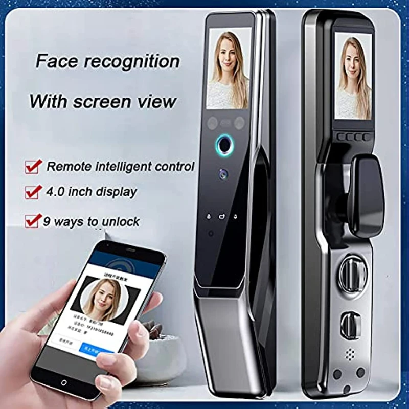 3D Face Recognition Palmprint Smart Electronic Lock Automatic Anomaly Detection AI Intelligent Home Office Fingerprint Door Lock