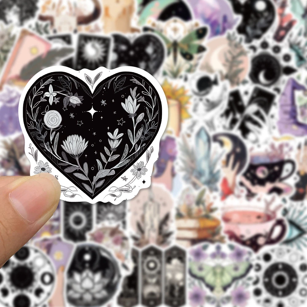 10/30/50pcs Boho Witchy Magic Crystal Cartoon Stickers Laptop Skateboard Car Motorcycle Phone Waterproof Classic Sticker Kid Toy