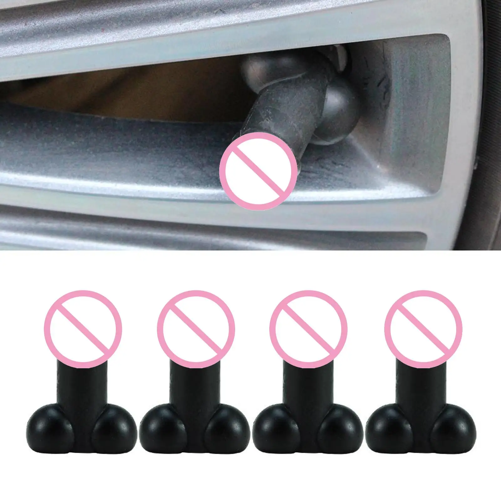 4 Pack Car Motorcycles Bikes Prank Pennis Tyre Tire Valve Luminous Stem Cap