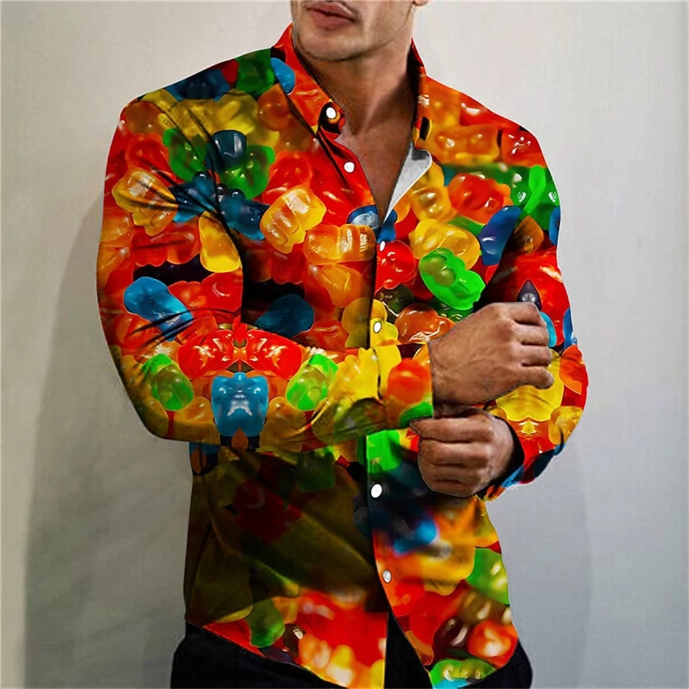 2023 Men\'s Hot Selling Shirt Long Sleeve Button Lapel Print Pattern Men\'s Top Soft and Comfortable Spring/Summer New Style