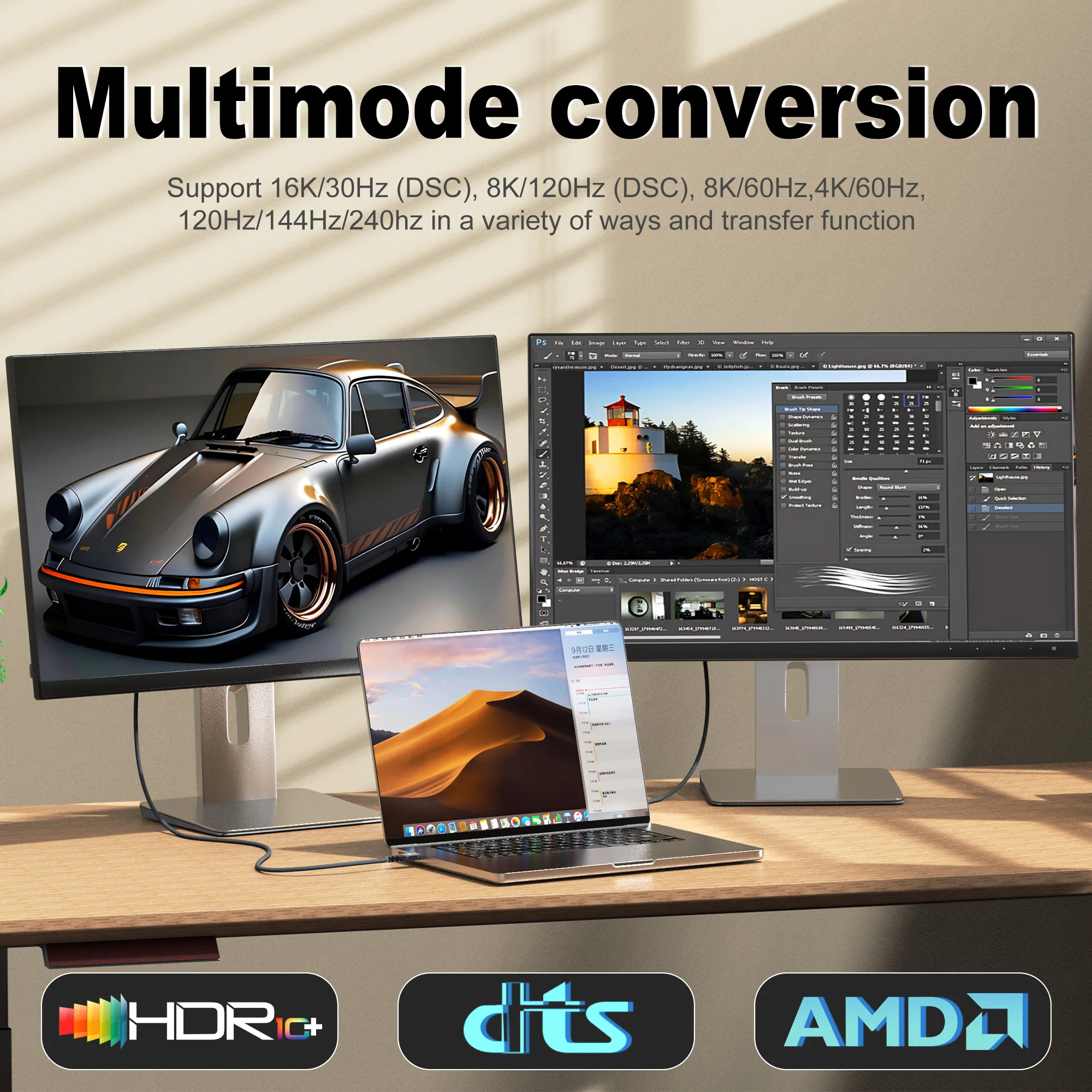 Cable 16K DP 2.1 54Gbps 8K@60Hz 4K@240Hz 2K@360Hz Cable DisplayPort de alta velocidad de actualización para monitor de juegos PC portátil