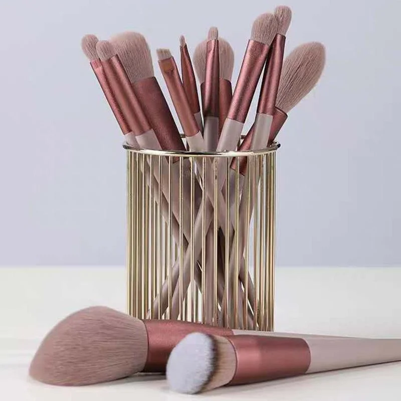 Ensemble de pinceaux de maquillage professionnels, 13 pièces, en fourrure douce, pour poudre, fond de teint, correcteur, outil cosmétique multifonctionnel