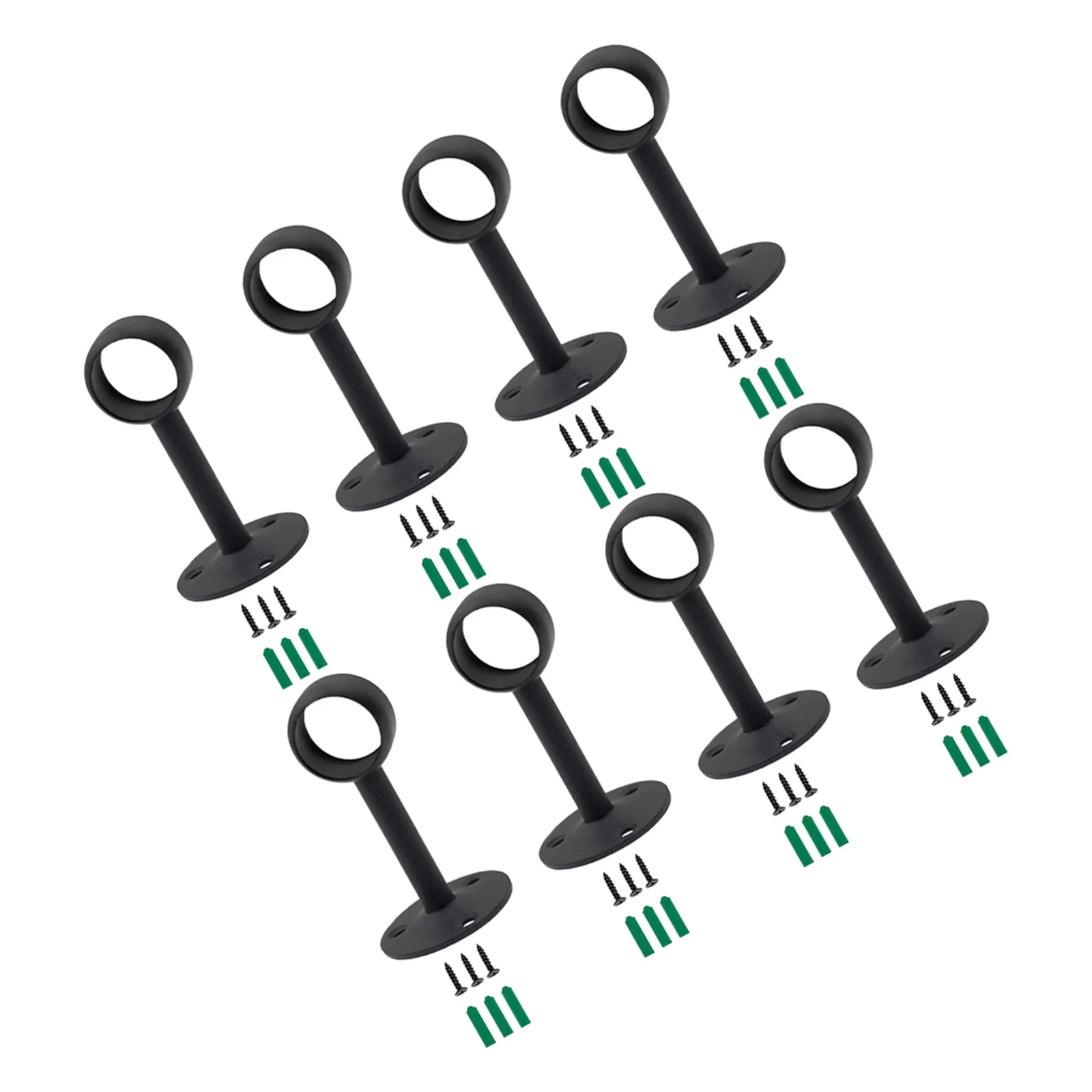 

8Pcs Stainless Steel Curtain Rail Brackets Ceiling Mounted Drapery Rod Holder Heavy Duty Curtain Accessories for Bathroom Shower