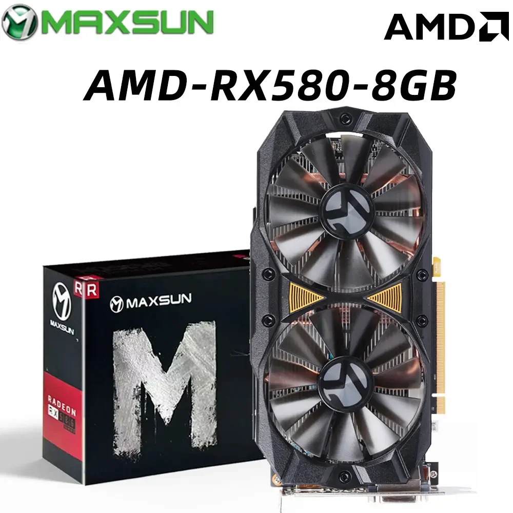 MAXSUN NER Graphics Cards RX580 8GB DDR5 GPU rx 580 8g 2048SP PC Gaming Video Card Desktop Game Video Card for AMD Radeon