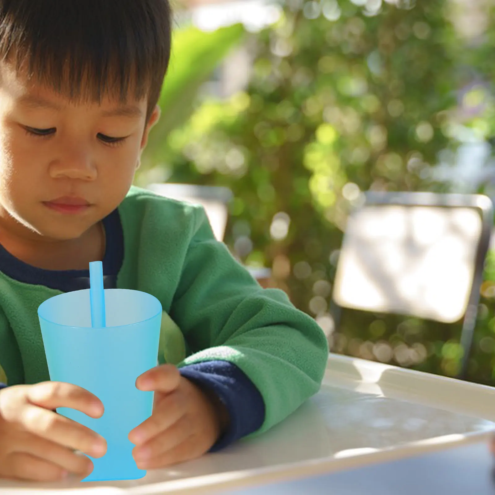 

6Pcs Children Sippy Cups with Built in Straw Food Grade Plastic Water Cup for Kids Smooth Edge Safe Reusable Portable Design