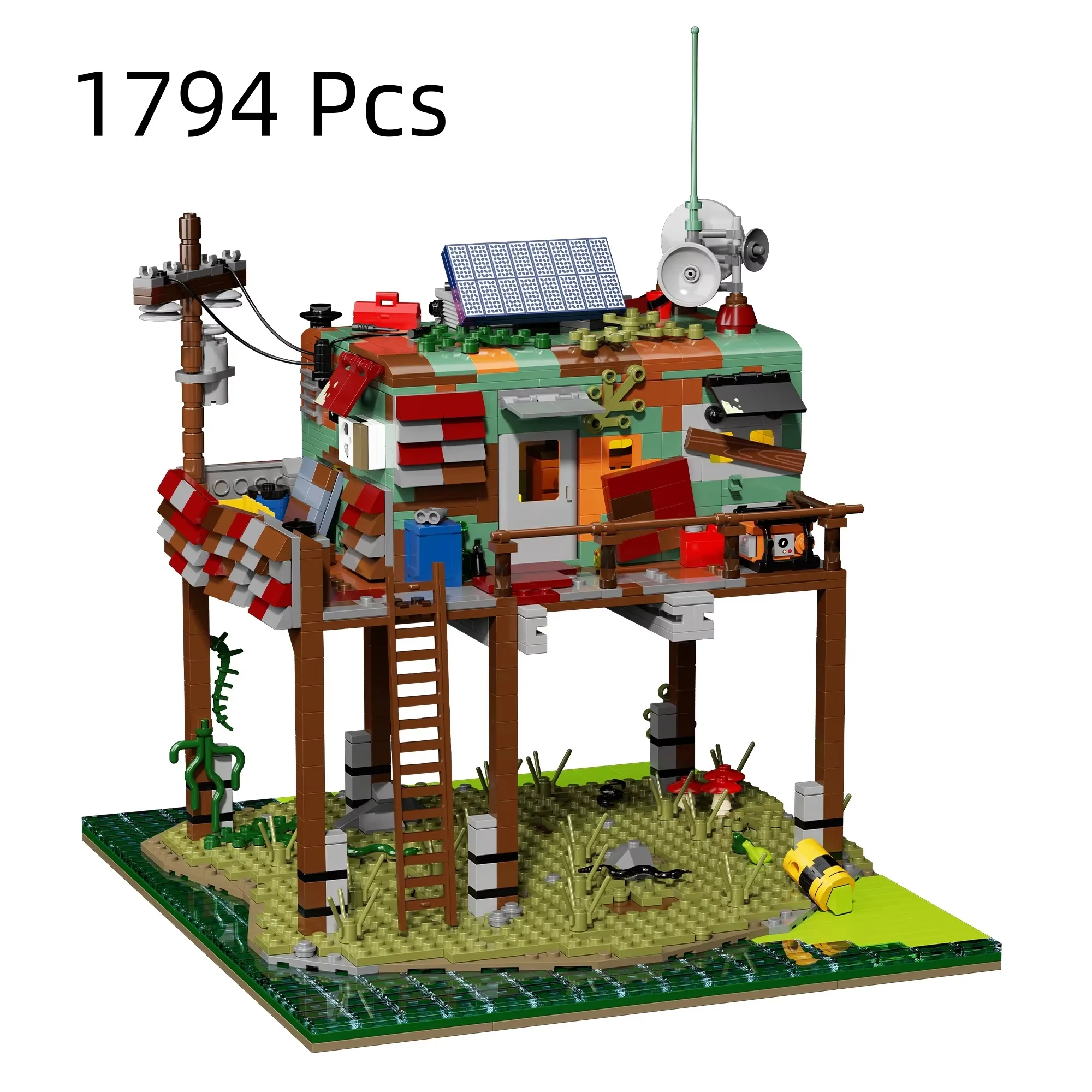 66204 Survival Communication Outpost City Street View Building Blocks Set Small Particle DIY Assembly Architecture Model Collect
