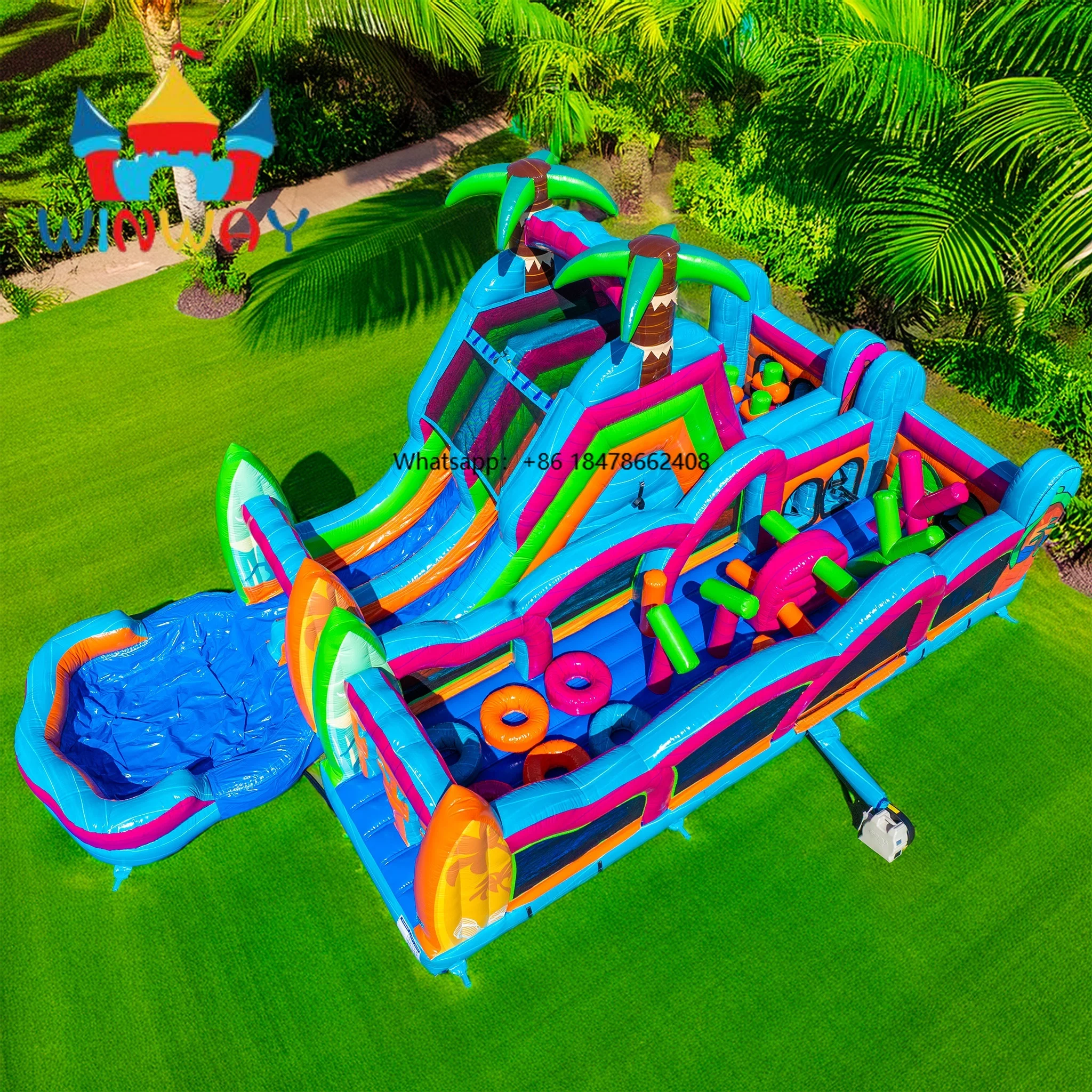

Commercial Factory Direct Inflatable Trampoline Park Inflatable Obstacle Course Water Slide Pool for Celebrations and Rental
