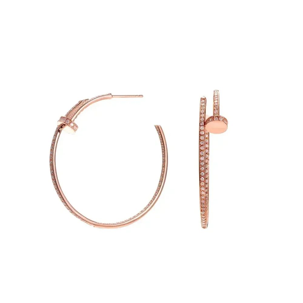 

M-JAJA Rose Gold Moissanite Diamond Hoop Earrings for Women S925 Sterling Silver Big Earrings 18K White Gold Plated Fine Jewelry