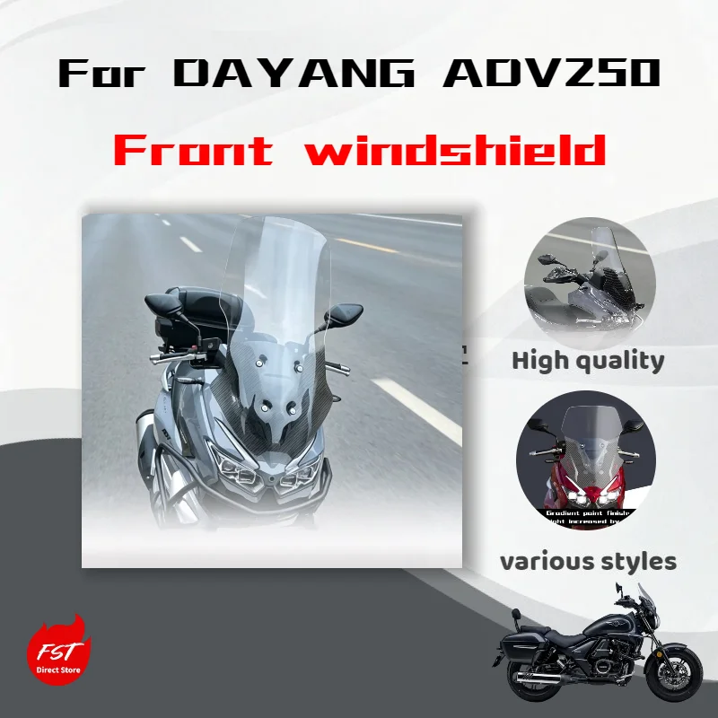 For DAYANG ADV250, Heightened & Widened Large Front Windshield, Modified Accessory