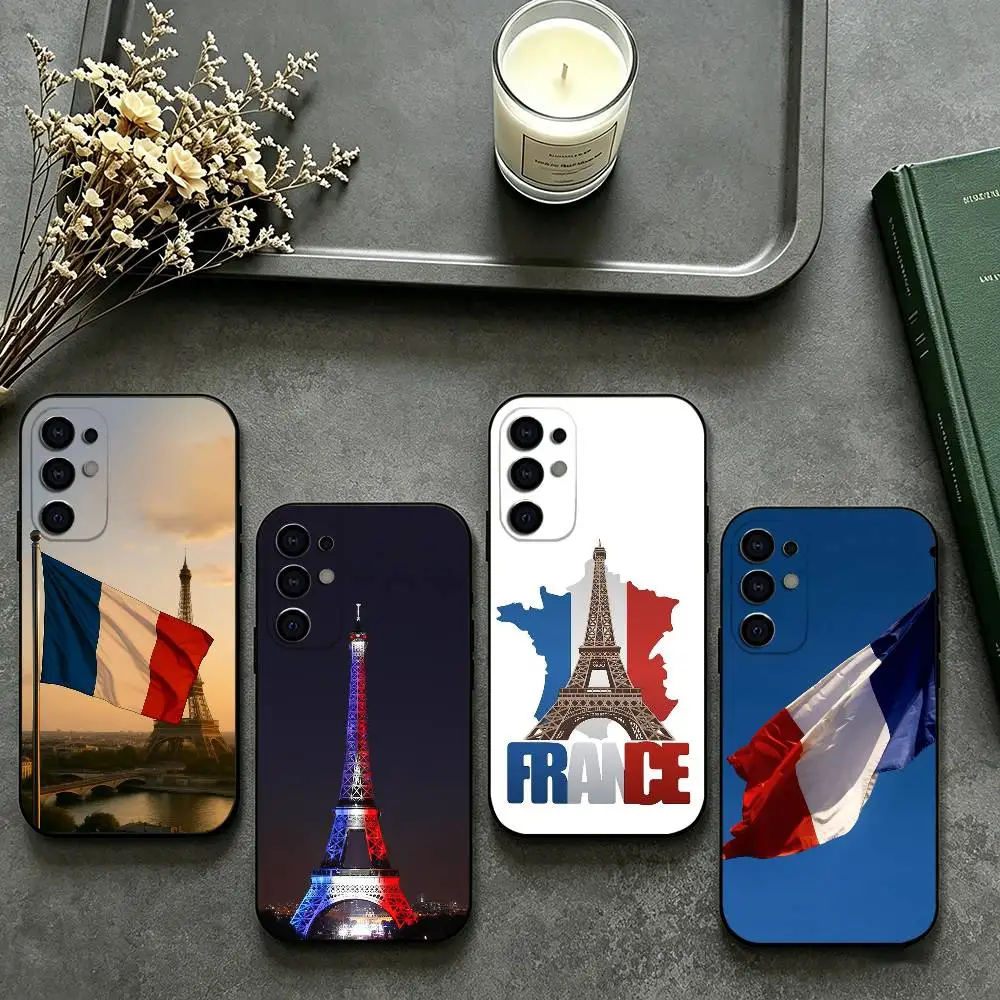 F-France flag Phone Case For Samsung S26,25,24,23,22,30,21,10,9,Ultra,Plus,Lite Black Soft Case