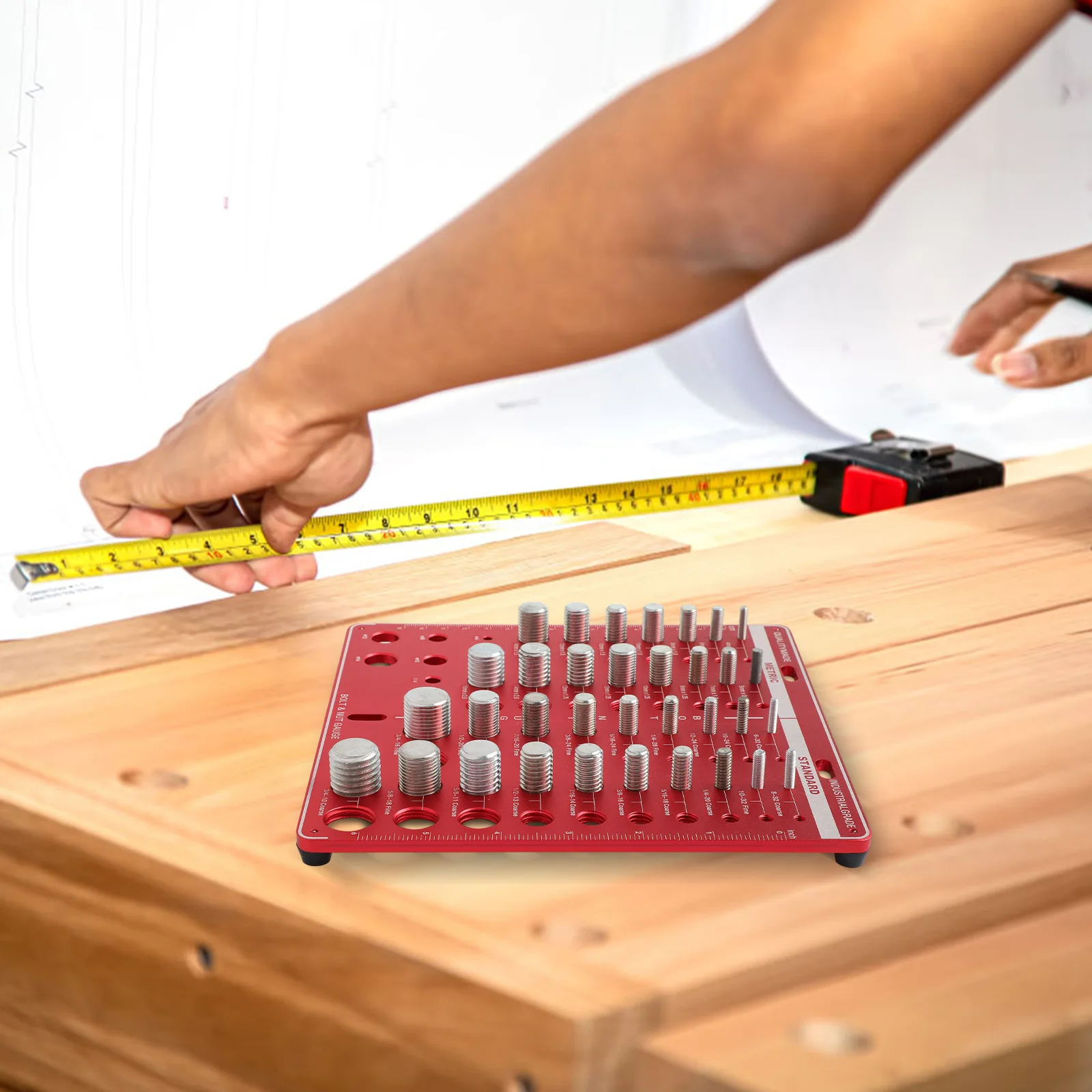 Easy Size Identification Tool Drill Bit Gauge Red as Picture Thread Identifier Tool Dual Thread Identification