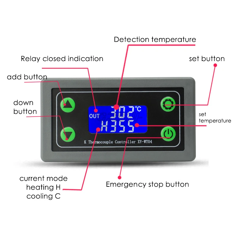 XY-WT04 -99~999℃ K Type Thermocouple High Temperature Controller WIFI Remote Digital Thermostat