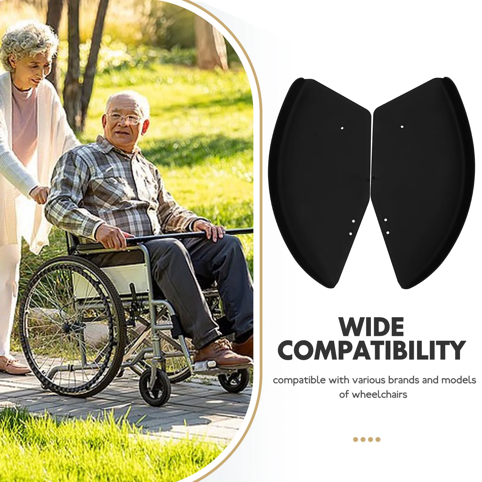 

1Pair Wheelchair Clothing Guard ABS Side Wind-Proof Board Right Left Skid-Resistant Side Guard Replacement Protective Accessory