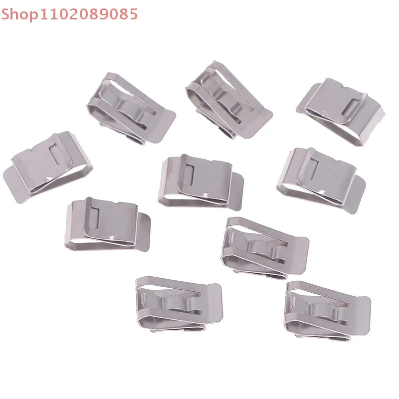 10-Unit Stainless Steel Solar Power Cable Clip Pack for 2 PV Wires