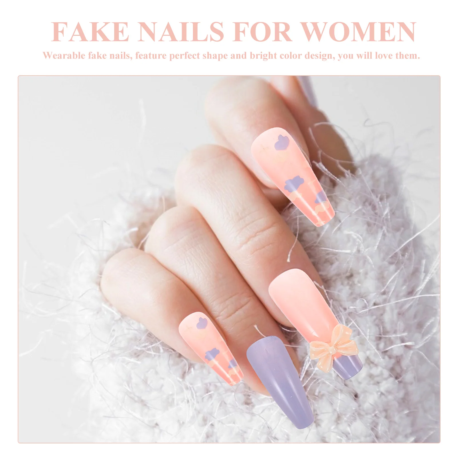 

48pcs Nail Patch Press On Nails Decorative Fake Tips False Nails Women Crafts DIY Art Supplies Bright Color Shape Charm Fashion