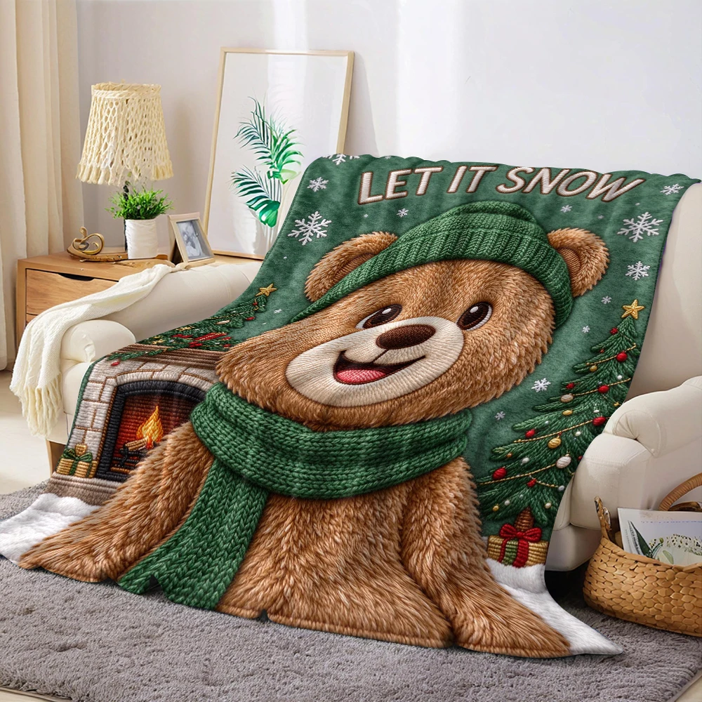 Stitch Orange Winter Warm Flannel Fleece Blanket Thick Soft Cozy Throw Blanket for Winter Bed Couch Plush Bedspread