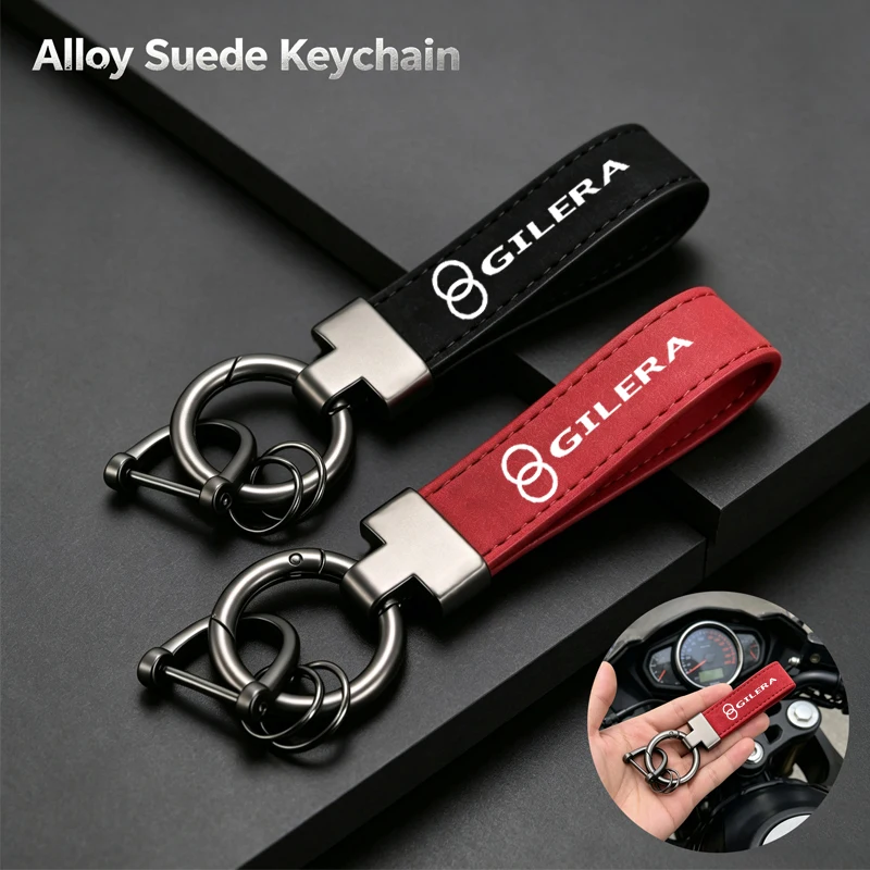 Llavero de gamuza para motocicleta, hebilla de herradura de lujo, joyería para Gilera GP800 Fuoco Nexus 500 Runner 50 125 200, accesorios