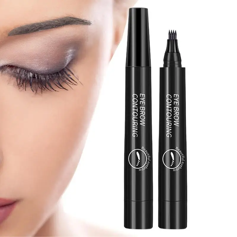 Liquid Eyebrow Pencil 4-Point Eyebrow Pencil Waterproof Nature Eyebrow Pen Pencil Eyebrow Marker Quick Dry Long Wear No Smudge