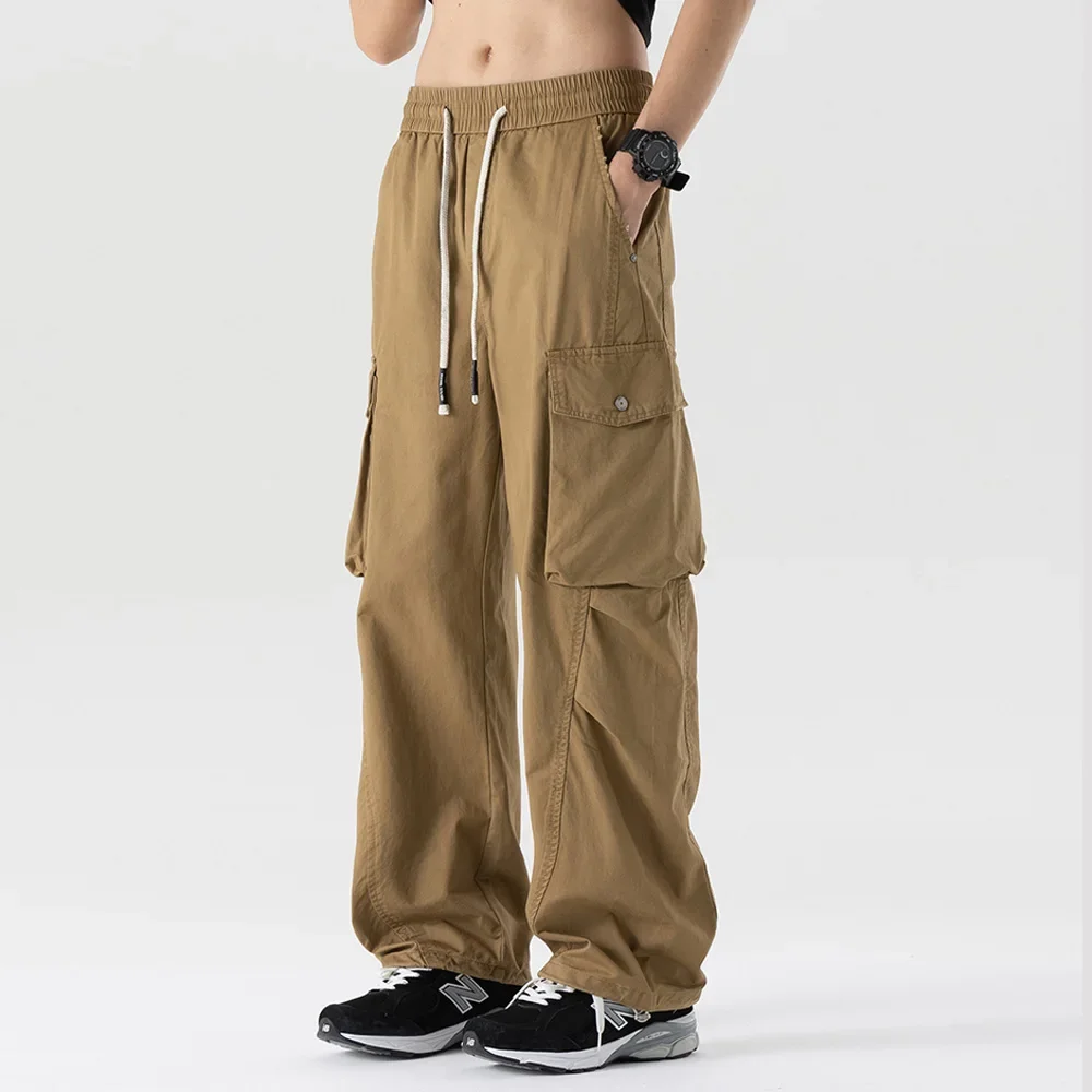 

Мужские спортивные широкие брюки унисекс, мужская уличная одежда, модные свободные повседневные брюки-карго больших размеров, спортивные брюки-карго, брюки для бега