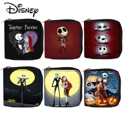 Disney Halloween Jack Fashion Men's Wallet Multifunctional Storage Student ID Card Bag Cartoon Short Women's Zero Wallet