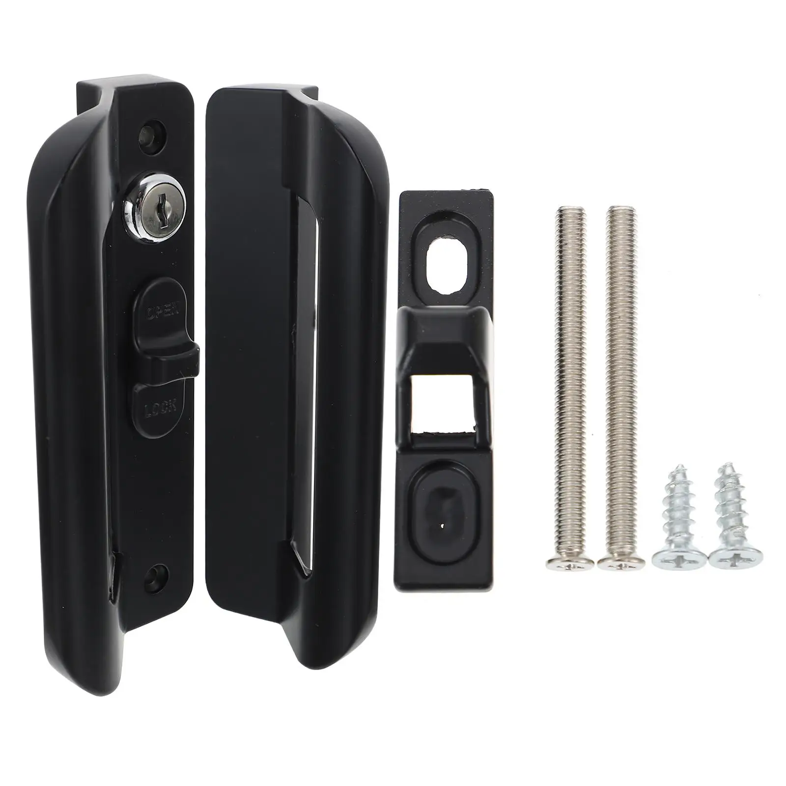 

Aluminum Alloy Sliding Door Handle Set Heavy Duty Patio Latch Replacement for Barn Doors Closet Garage Shed Anti Rust Easy